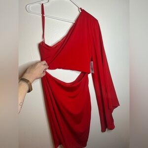 Alexia Admor Red One-Shoulder Dress